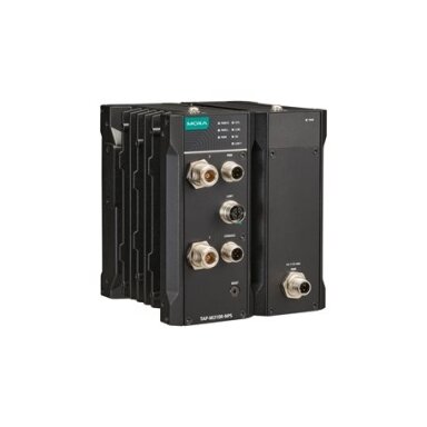Moxa (TAP-M310R-NPS-1P1R-US-CT-T) Wi-Fi 6 (802.11ax) traukinyje montuojamas belaidis prieigos taškas / klientas su vienu radijo ryšio modulis, no maitinimas skirstytuvai, vienas M12 K kodavimo 24...110 VDC įėjimas, US dažnių juosta, Darbinė temperatūra: -