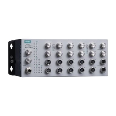 Moxa (TN-4524B-16P-4GP-4GBP-CT-T) EN 50155 24 prievadų L2 komutatorius, komplektacija: 16 FE PoE prievadai, 4 Gigabit prievadai (su apėjimo funkcija relė), 4 Gigabit PoE prievadai, 150 W PoE galios biudžetas, 24...110 VDC maitinimo įėjimas, Darbinė temper Moxa (TN-4524B-16P-4GP-4GBP-CT-T) EN 50155 24 prievadų L2 komutatorius, komplektacija: 16 FE PoE prievadai, 4 Gigabit prievadai (su apėjimo funkcija relė), 4 Gigabit PoE prievadai, 150 W PoE galios biudžetas, 24...110 VDC maitinimo įėjimas, Darbinė temper