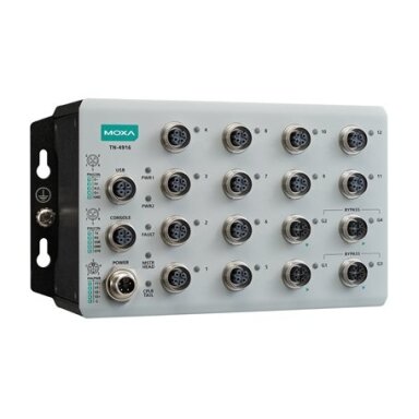 Moxa (TN-4916-ETBN-F-4GTXBP-WV-CT-T) IEC 61375 ETBN pramoninis saugus ugniasienė maršrutizatorius, komplektacija: 12 Fast Ethernet prievadai, 4 Gigabit Ethernet prievadai su apėjimo funkcija relė, 24...110 VDC maitinimo įėjimas, IP40, Darbinė temperatūra: Moxa (TN-4916-ETBN-F-4GTXBP-WV-CT-T) IEC 61375 ETBN pramoninis saugus ugniasienė maršrutizatorius, komplektacija: 12 Fast Ethernet prievadai, 4 Gigabit Ethernet prievadai su apėjimo funkcija relė, 24...110 VDC maitinimo įėjimas, IP40, Darbinė temperatūra: