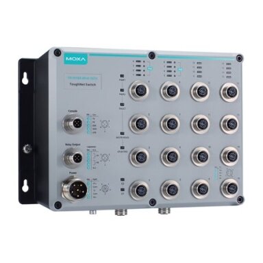 Moxa (TN-5518A-8PoE-2GTXBP-WV-CT-T) 2 lygmens valdomas Ethernet komutatorius, komplektacija: 8 10/100BaseT(X) prievadai ir 8 802.3ties PoE+ M12 jungtys, 2 10/100/1000BaseT(X) M12 jungtys su apėjimo funkcija funkcija, 24...110 VDC, Darbinė temperatūra: -40 Moxa (TN-5518A-8PoE-2GTXBP-WV-CT-T) 2 lygmens valdomas Ethernet komutatorius, komplektacija: 8 10/100BaseT(X) prievadai ir 8 802.3ties PoE+ M12 jungtys, 2 10/100/1000BaseT(X) M12 jungtys su apėjimo funkcija funkcija, 24...110 VDC, Darbinė temperatūra: -40