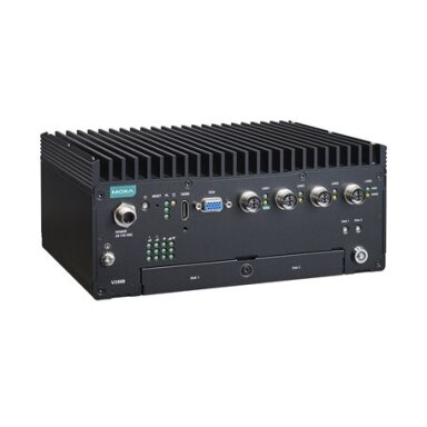 Moxa (V3404-TL3-W-CT-T) x86 kompiuteriai, komplektacija: Intel® Core™ i3-1115G4E procesorius, 4 GbE prievadai, 2 nuosekliojo ryšio prievadai, 2 skaitmeniniai įėjimai (DI), 2 skaitmeniniai išėjimai (DO), 2 USB 3.0 prievadai, 1 HDMI prievadas, 1 VGA prievad