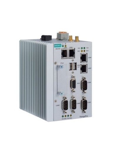 Moxa (AIG-501-T-US-AZU-LX) 4-port Modbus to Azure advanced IIoT gateways with Intel Atom® quad-core 1.91 GHz processor, Azure IoT Edge, LTE Cat. 4 module for U.S. region, -40 to 70°C operating temperature