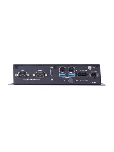Moxa (BXP-A101-E2-DR-T) DIN-rail box computer with Intel Atom® x6211E processor, 2 LAN ports, 2 serial ports, 4 DIs, 4 DOs, 2 USB 3.0 ports, 1 HDMI port, 1 CFast slot, 1 SD slot, 12/24 VDC power input, -30 to 70°C operating temperature