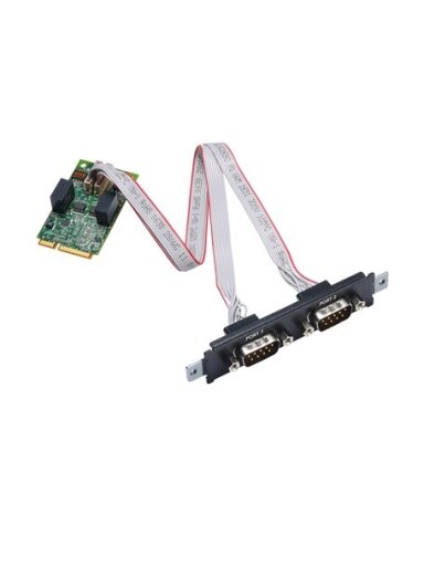 Moxa (CP-112N-T) 2-port RS-232/422/485 Mini PCI Express serial board, -40°C to 85 operating temperature