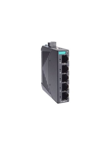 Moxa (EDS-2005-EL-T) Unmanaged Fast Ethernet switch with 5 10/100BaseT(X) ports, 12/24/48 power input, metal housing, -40 to 75°C operating temperature