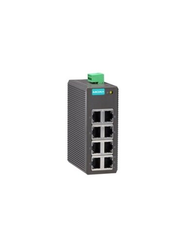 Moxa (EDS-208) Entry-level unmanaged Ethernet switch with 8 10/100BaseT(X) ports, plastic housing, -10 to 60°C operating temperature