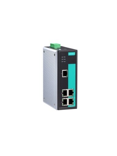Moxa (EDS-305-T) Unmanaged Ethernet switch with 5 10/100BaseT(X) ports, relay output warning, -40 to 75°C operating temperature