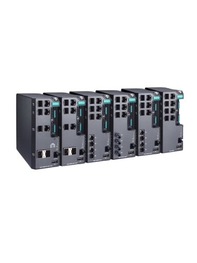 Moxa (EDS-4008-2GT-2GS-HV-T) Managed Ethernet switch with 4 10/100BaseT(X) ports, 2 10/100/1000BaseT(X) ports, 2 100/1000BaseSFP ports, single power supply 110/220 VAC/VDC, -40 to 75°C operating temperature