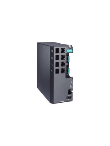 Moxa (EDS-4008-HV-T) Managed Ethernet switch with 8 10/100BaseT(X) ports, single power supply 110/220 VAC/VDC, -40 to 75°C operating temperature