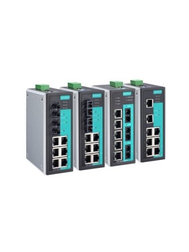 Moxa (EDS-408A-EIP) Entry-level managed Ethernet switch with 8 10/100BaseT(X) ports, EtherNet/IP enabled, 0 to 60°C operating temperature