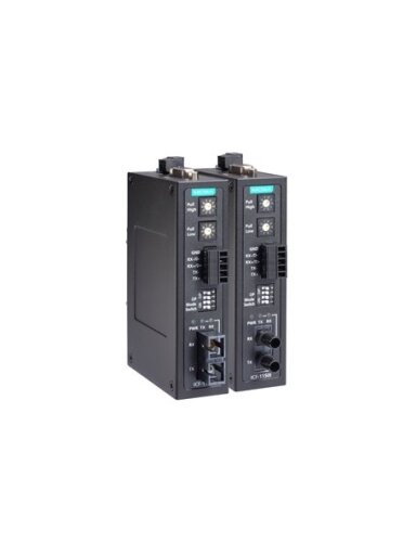 Moxa (ICF-1150I-M-SC-T) Industrial RS-232/422/485 to multi-mode fiber converter, SC connector, 2 kV isolation, -40 to 85°C operating temperature