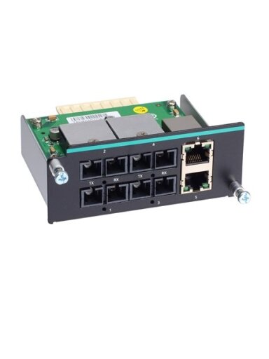 Moxa (IM-6700A-4SSC2TX) Fast Ethernet module with 4 single-mode 100BaseFX ports with SC connectors, 2 10/100BaseT(X) ports