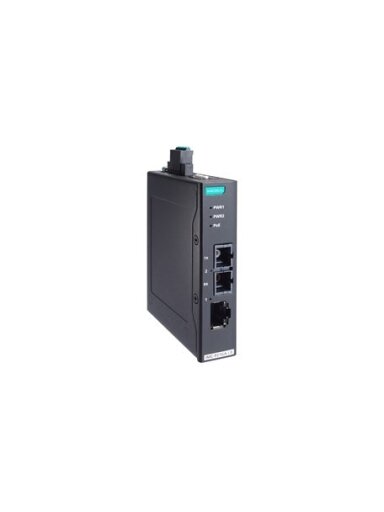 Moxa (IMC-P21GA-G2-LX-SC) PoE+ industrial 10/100/1000Base-T(X) to 1000Base-LX media converter, single-mode port with SC connector, -10 to 60°C operating temperature