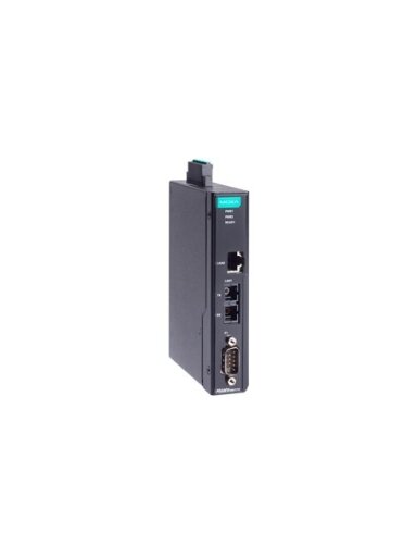 Moxa (MGate MB3170-S-SC-G2-T) 1-port advanced serial-to-Ethernet Modbus gateway with 1 RJ45 + 1 single-mode SC fiber Ethernet ports, DB9 serial connector, -40 to 75°C operating temperature