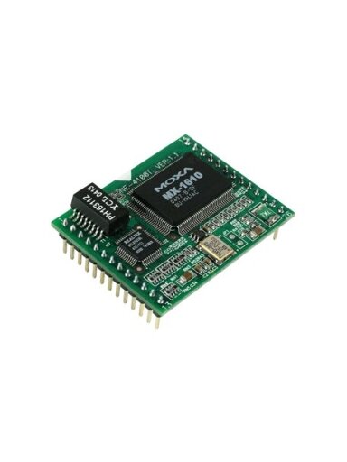 Moxa (NE-4120A-T) Device server module for RS-422/485 devices, supports 10/100BaseT(X) with 5-pin Ethernet pin header, -40 to 75°C operating temperature