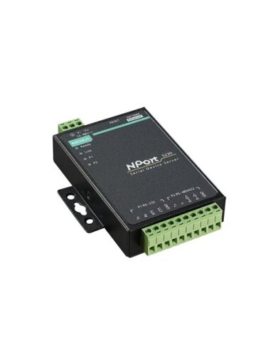 Moxa (NPort 5230-T) 2-port device server with 1 RS-232 port and 1 RS-422/485 port, -40 to 75°C operating temperature