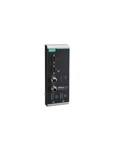 Moxa (NPort 5250AI-M12-CT-T) 2-port RS-232/422/485 device server with M12 connector, M12 power input, -40 to 75°C operating temperature, conformal coating