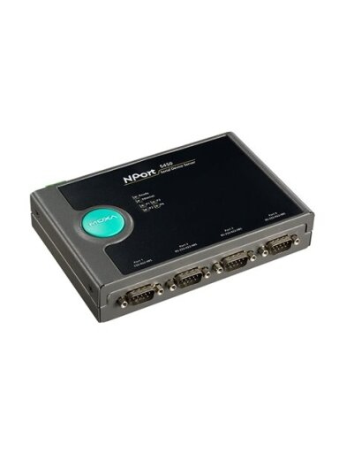 Moxa (NPort 5450I-T) 4-port RS-232/422/485 device server with 2 kV isolation protection, -40 to 75°C operating temperature