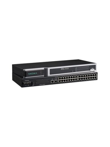 Moxa (NPort 6650-32-HV-T) 32-port RS-232/422/485 to Ethernet secure terminal server, 88 to 300 VDC power input, -40 to 85°C operating temperature