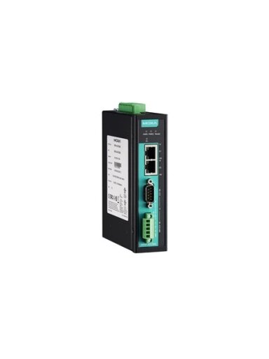 Moxa (NPort IA5150A) 1-port RS-232/422/485 industrial automation device server with serial/LAN/power surge protection, 2 10/100BaseT(X) ports with single IP, 0 to 60°C operating temperature
