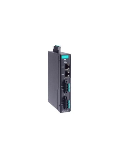 Moxa (NPort IA5250-TB-G2) 2nd Gen 2-port RS-232/422/485 DIN-rail serial device server with 2 RJ45 ports, 2 5-pin terminal blocks, -10 to 60°C operating temperature