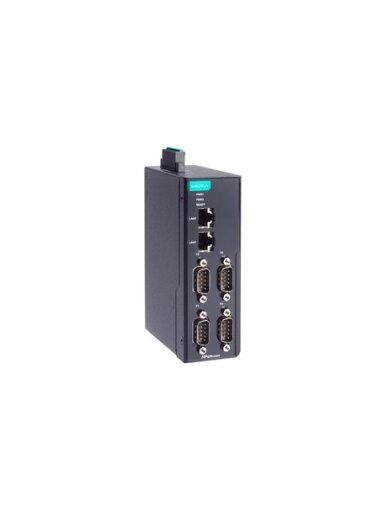Moxa (NPort IA5450-G2) 2nd Gen 4-port RS-232/422/485 DIN-rail serial device server with 2 RJ45 ports, -10 to 60°C operating temperature