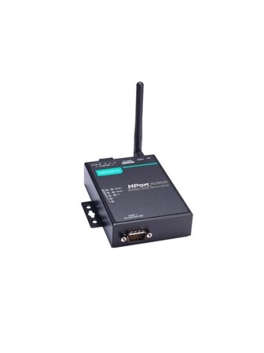 Moxa (NPort W2150A-W4-T-EU) 1-port RS-232/422/485 wireless device server with 802.11a/b/g/n WLAN EU band, 12 to 48 VDC, -40 to 75°C operating temperature