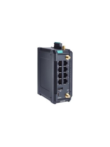 Moxa (OnCell G4308-LTE4-GL-T) Industrial LTE Cat. 4 cellular secure router, global band support, 8 10/100/1000BaseT(X) RJ45 ports, -30 to 70°C operating temperature