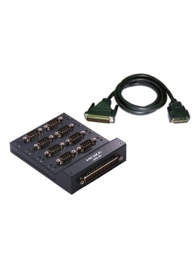 Moxa (OPT8-M9) M62 to 8 x DB9 male connection box, DB62 male to DB62 female cable, 1.5 m