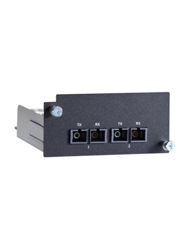 Moxa (PM-7500-2MSC) Fast Ethernet module with 2 100BaseFX multi-mode ports with SC connectors, compliant with IEC 61850-3, -40 to 85°C operating temperature