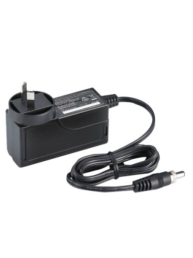 Moxa (PWR-12150-AU-SA-T) Locking barrel plug, 12 VDC, 1.5 A, 100 to 240 VAC, AU plug, -40 to 75°C operating temperature