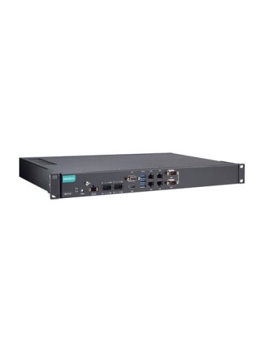 Moxa (RKP-C110-C3-8L-T) Rackmount 1U computer with Intel® Core™ i3-1115G4E processor, 12 LAN ports, 2 serial ports, 8 DIs, 8 DOs, 3 USB 3.0 ports, 1 VGA port, 1 HDMI port, 2 SSD slots, 12/24 VDC power input, -30 to 60°C operating temperature