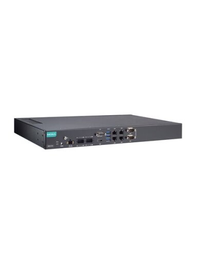 Moxa (RKP-C110-C5-T-Win10) Rackmount 1U computer with Intel® Core™ i5-145G7E processor, 4 LAN ports, 2 serial ports, 8 DIs, 8 DOs, 3 USB 3.0 ports, 1 VGA port, 1 HDMI port, 2 SSD slots, 12/24 VDC power input, Windows 10 LTSC 2021 preinstalled, -30 to 60°C