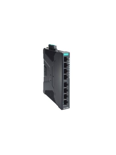 Moxa (SDS-G3008-T) Compact industrial full Gigabit smart Ethernet switch with 8 10/100/1000BaseT(X) ports, dual 12/24/48 VDC power inputs, -40 to 75°C operating temperature