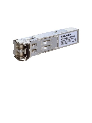 Moxa (SFP-2.5GSLHLC-T) SFP module with 1 2.5GBaseFX port with LC connector, single-mode, for 45 km transmission, -40 to 85 °C operating temperature