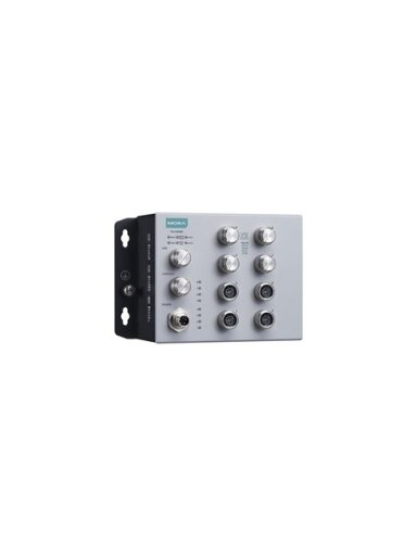 Moxa (TN-4508B-CT-T) EN 50155 8-port L2 switch with 8 FE ports, 24 to 110 VDC power input, -40 to 70°C operating temperature, IP42, conformal coating
