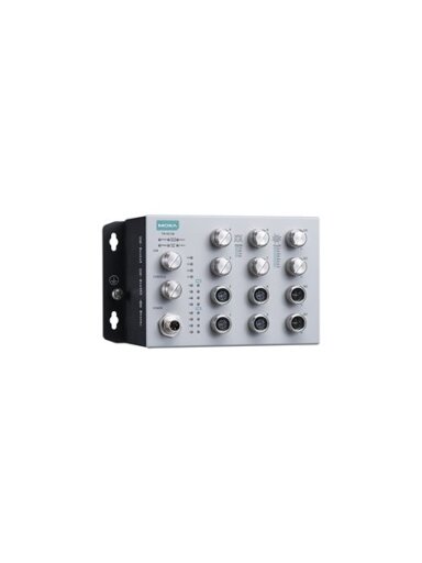 Moxa (TN-4512B-CT-T) EN 50155 12-port L2 switch with 12 FE ports, 24 to 110 VDC power input, -40 to 70°C operating temperature, IP42, conformal coating