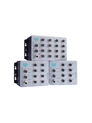 Moxa (TN-4908-4GPoE-4GTX-WV-CT-T) Industrial secure router with 8 Gigabit Ethernet ports including 4 Gigabit PoE+ ports, total 50 W power budget, 24 to 110 VDC power input, IP40, -40 to 70°C operating temperature, conformal coating