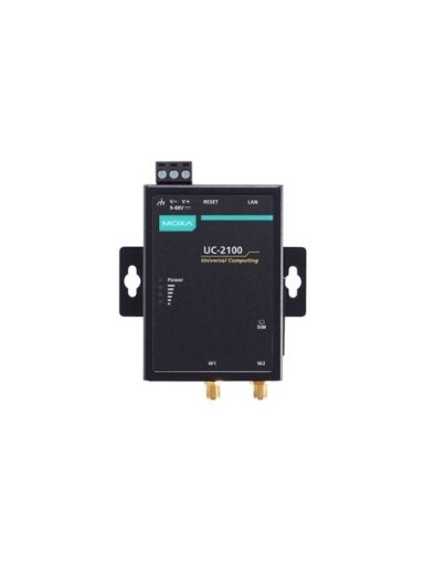 Moxa (UC-2104-LX) Mini RISC-based embedded computer with 600 MHz processor, 1 LAN port, 1 Mini PCIe slot for wireless capability