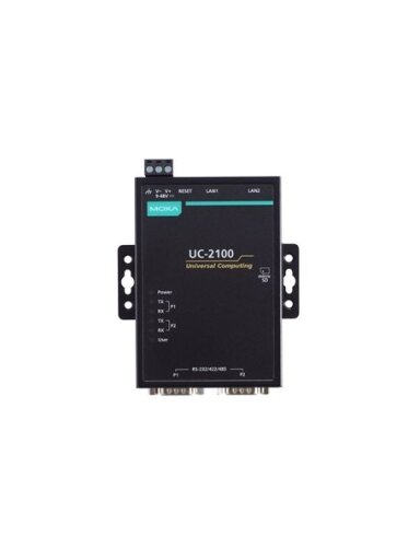 Moxa (UC-2111-LX) Compact RISC-based embedded computer with 600 MHz processor, 2 serial ports, 2 LAN ports, 1 microSD slot