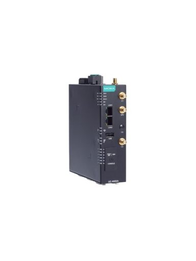 Moxa (UC-4430A-T) Arm Cortex-A53 quad-core 1.6 GHz industrial computer with 2 Ethernet ports, 2 serial ports, 1 CAN port, 4 DIs, 4 Dos, 2 expansion slots (for Wi-Fi 6E and LTE modules), -40 to 70°C operating temperature Moxa (UC-4430A-T) Arm Cortex-A53 quad-core 1.6 GHz industrial computer with 2 Ethernet ports, 2 serial ports, 1 CAN port, 4 DIs, 4 Dos, 2 expansion slots (for Wi-Fi 6E and LTE modules), -40 to 70°C operating temperature