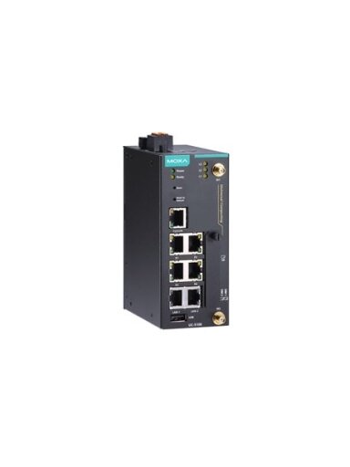 Moxa (UC-5101-T-LX) Arm-based industrial computing platform with Cortex-A8 1 GHz CPU, 4 serial ports, 2 Ethernet ports, 1 SD slot, 4 DIs, 4 DOs, 1 USB port, -40 to 85°C operating temperature range
