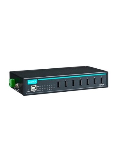 Moxa (UPort 407) 7-port industrial USB hub, adaptor included, 0 to 60°C operating temperature Moxa (UPort 407) 7-port industrial USB hub, adaptor included, 0 to 60°C operating temperature