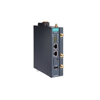 Moxa (AIG-302-T-US-AZU-LX) 2 prievadų Modbus RTU/ASCII/TCP į MQTT/Azure debesijai pritaikytas tinklų sietuvas JAV regionui su LTE Cat. 4 Palaikymas, Arm® Cortex™-A7 dviejų branduolių 1GHz procesorius, Azure IoT Edge programinė įranga, Darbinė temperatūra: