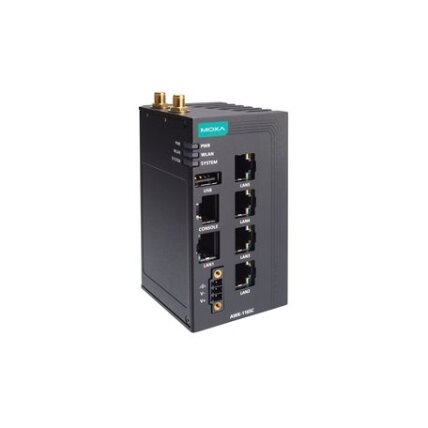 Moxa (AWK-1165C-UN) pramoninis Wi-Fi 6 (802.11ax) belaidis klientas, komplektacija: 5 10/100/1000BaseT(X) prievadai, IP30, UN dažnių juosta, Darbinė temperatūra: -25...60 °C