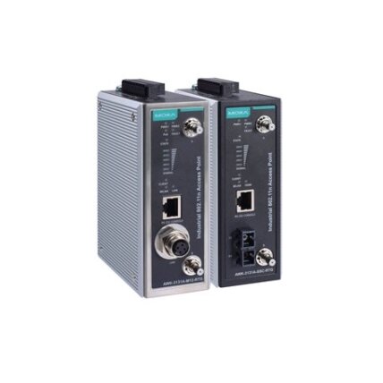 Moxa (AWK-3131A-SSC-RTG-US-T) Wi-Fi 4 (802.11n) traukinyje montuojamas traukinio ir antžeminės infrastruktūros ryšio su vienu radijo moduliu prieigos taškas / klientas, SC jungtys, IP30, US dažnių juosta, Darbinė temperatūra: -40...75 °C 1