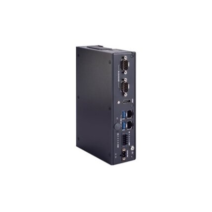 Moxa (BXP-A101-E2-M2-DR-T) DIN bėgelio dėžė kompiuteris, komplektacija: Intel Atom® x6211E procesorius, 2 LAN prievadai, 2 nuosekliojo ryšio prievadai, 4 skaitmeniniai įėjimai (DI), 4 skaitmeniniai išėjimai (DO), 2 USB 3.0 prievadai, 1 HDMI prievadas, 1 C