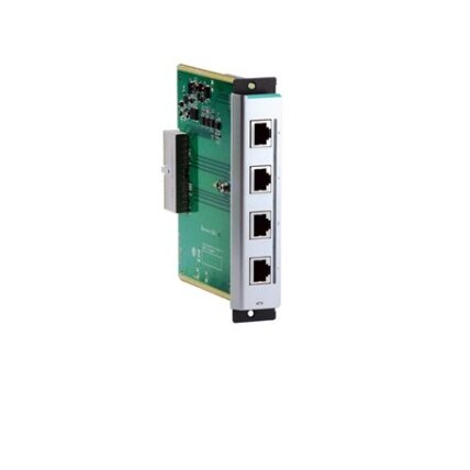 Moxa (CM-600-4TX) Fast Ethernet sąsaja modulis, komplektacija: 4 10/100BaseT(X) prievadai, RJ45 jungtys, Darbinė temperatūra: -40...75 °C
