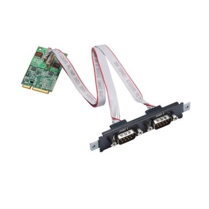 Moxa (CP-112N-T) 2 prievadų RS-232/422/485 mažas PCI Express nuosekliojo ryšio plokštė, -40°C į 85 darbinė temperatūra