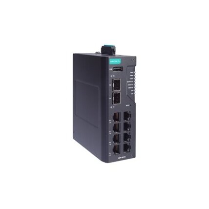 Moxa (EDR-8010-2GSFP-CT-T) 8 FE varinis ir 2 GbE SFP kelių prievadų pramoninis saugus maršrutizatorius su ugniasienė/NAT, 12/24/48 VDC įėjimas įtampa, Darbinė temperatūra: -40...75 °C, apsauginė elektronikos danga Moxa (EDR-8010-2GSFP-CT-T) 8 FE varinis ir 2 GbE SFP kelių prievadų pramoninis saugus maršrutizatorius su ugniasienė/NAT, 12/24/48 VDC įėjimas įtampa, Darbinė temperatūra: -40...75 °C, apsauginė elektronikos danga